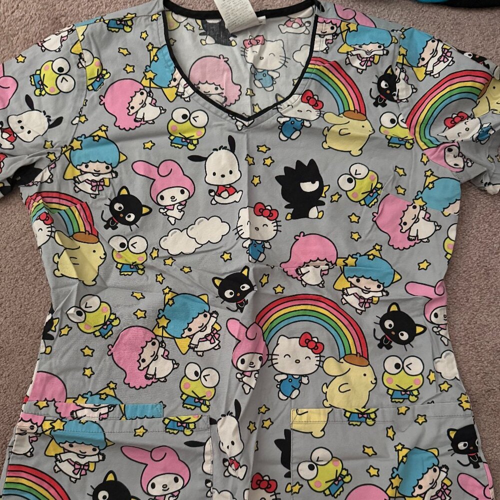 Hello kitty scrub top xs extra small